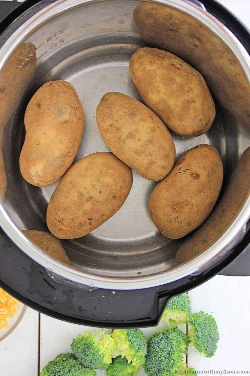 The potatoes placed in the Instant Pot.