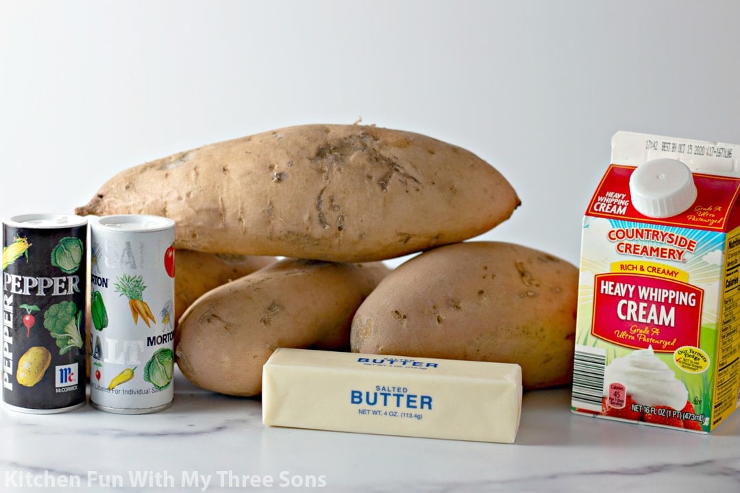 ingredients to make Mashed Sweet Potatoes