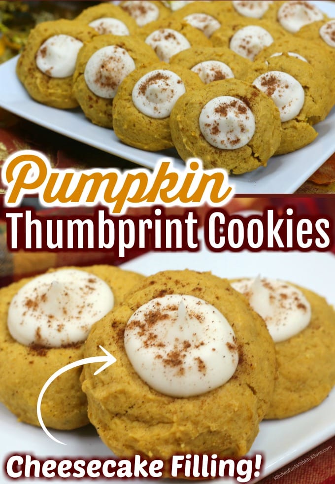 Pumpkin Thumbprint Cookies with Cream Cheese Filling