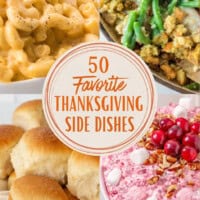 Thanksgiving side dishes including potatoes, vegetables and casseroles feature image.
