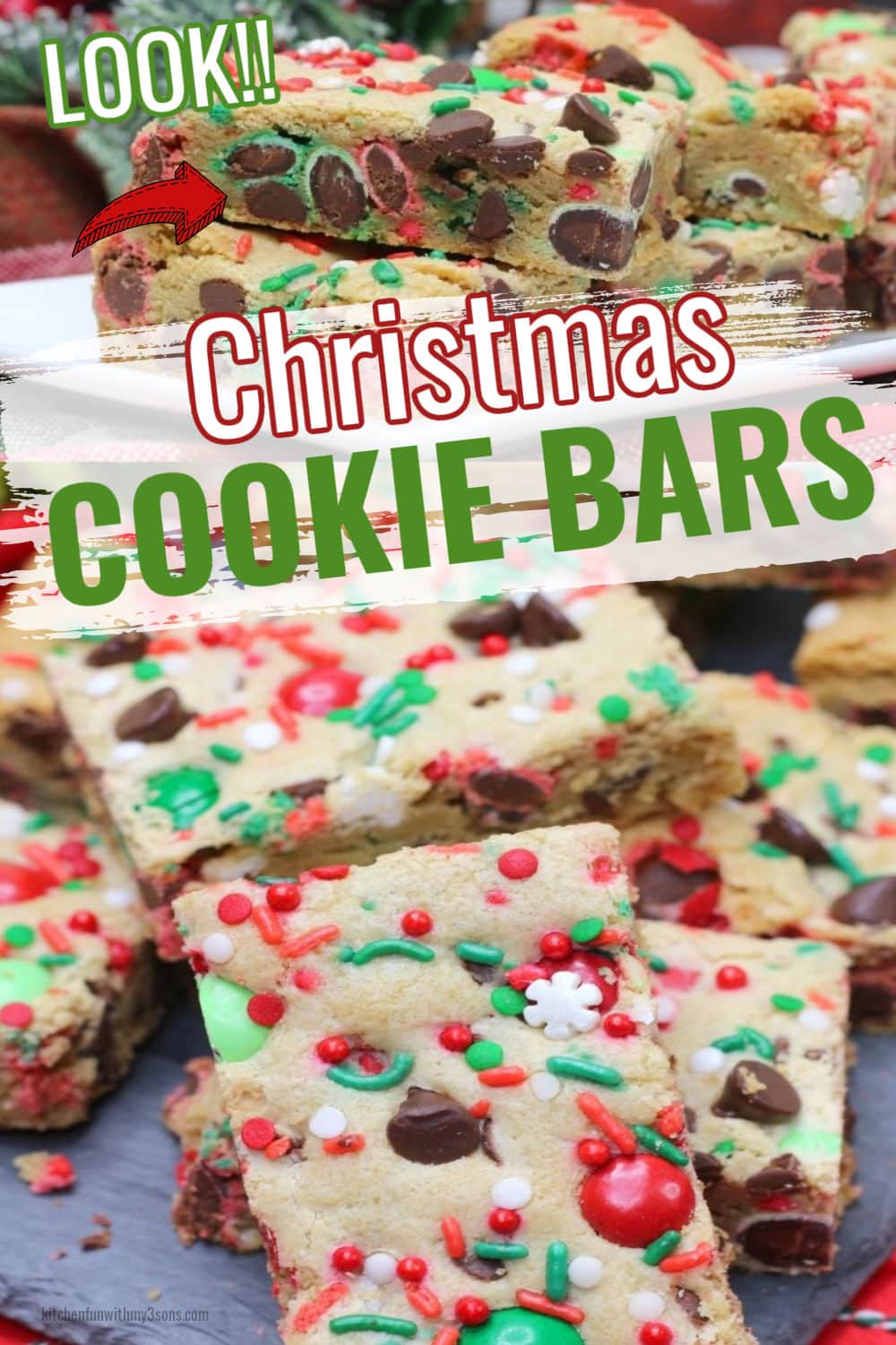 Christmas Cookie Bars | Kitchen Fun With My 3 Sons