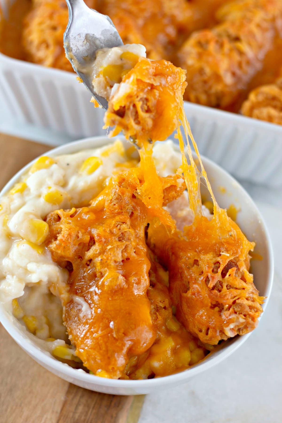 kfc bowl with mashed potatoes and chicken