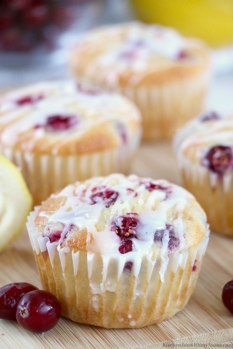 Lemon Cranberry Muffins with grapes on the side.
