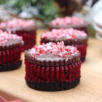 Candy Cane Mini Red Velvet Cheesecake