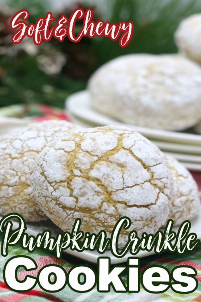 pinterest image for pumpkin spice crinkle cookies