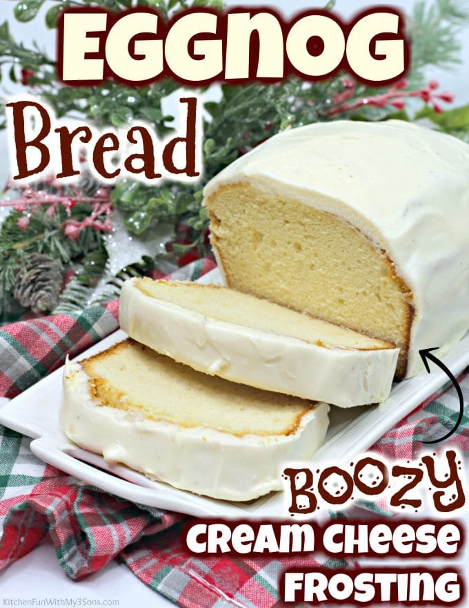 Eggnog Bread with Boozy Cream Cheese Frosting