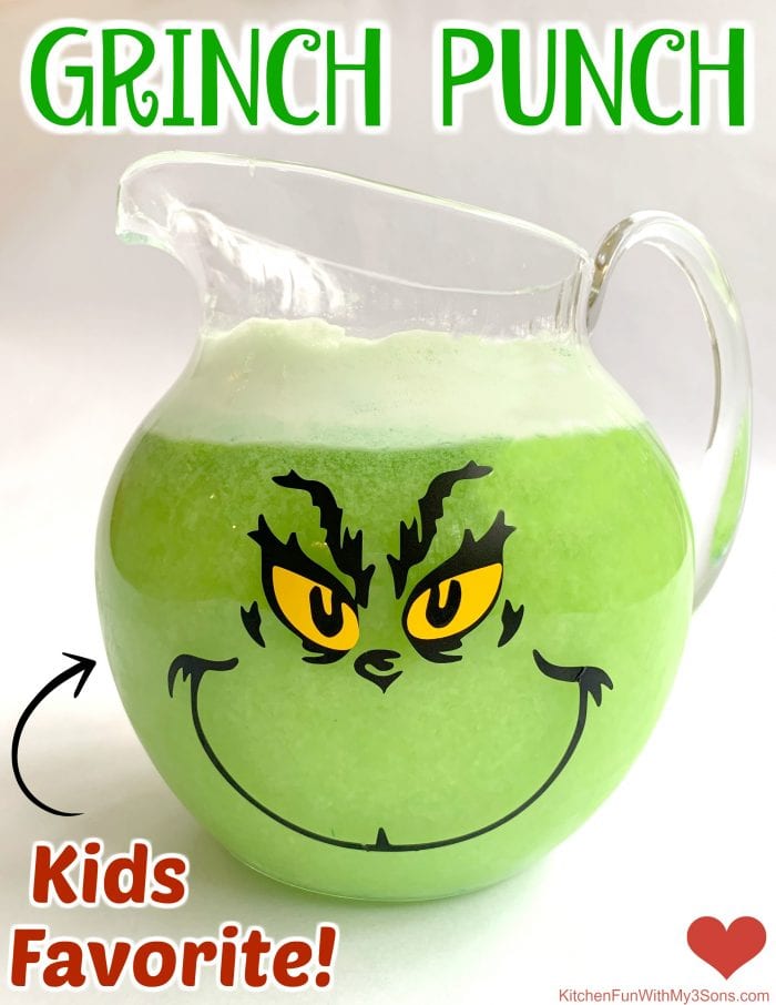 Grinch Punch is a fun family drink to make with the kids at Christmas. All you need is four ingredients and about 2 minutes.