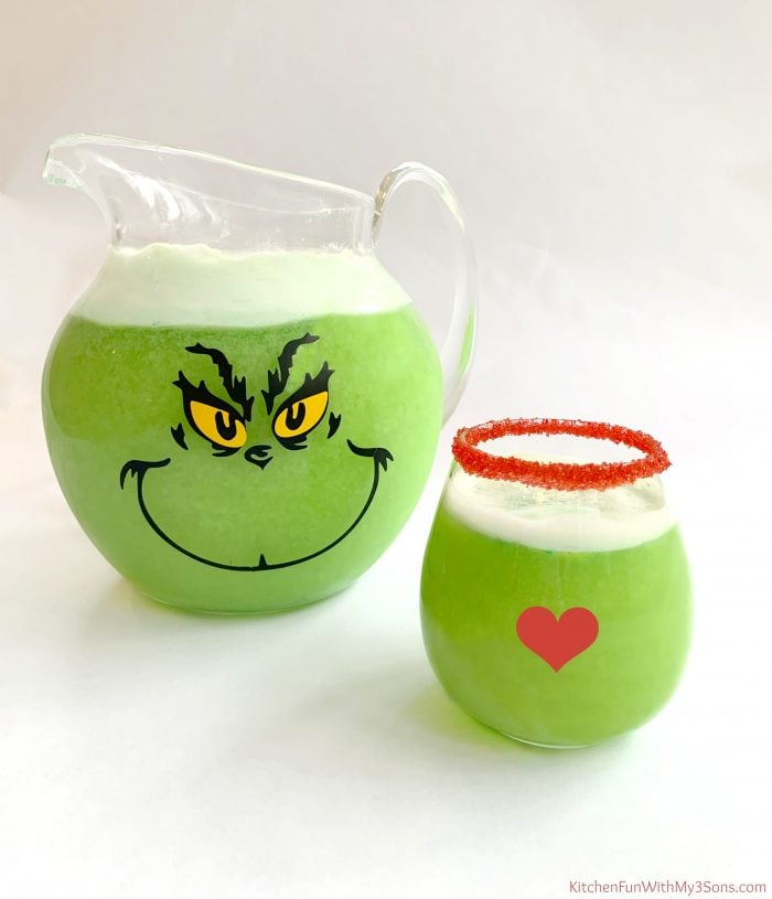 Grinch Punch is a fun family drink to make with the kids at Christmas. All you need is four ingredients and about 2 minutes.