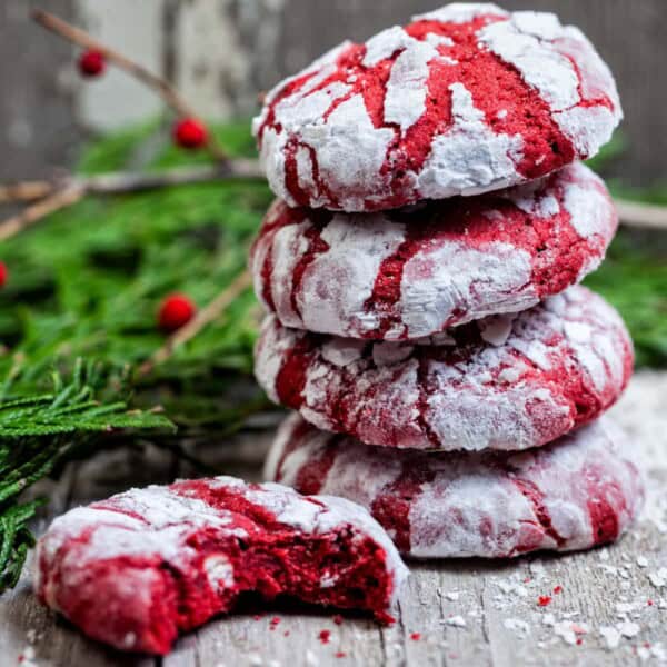 Red Velvet Crinkle Cookies feature