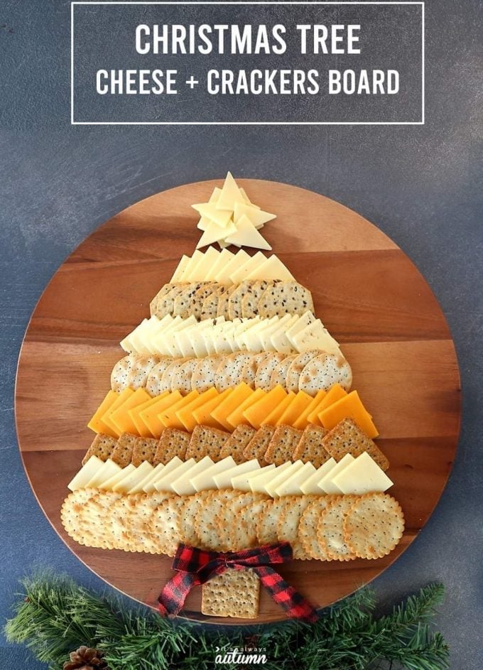 Christmas Tree Cheese and Crackers Board