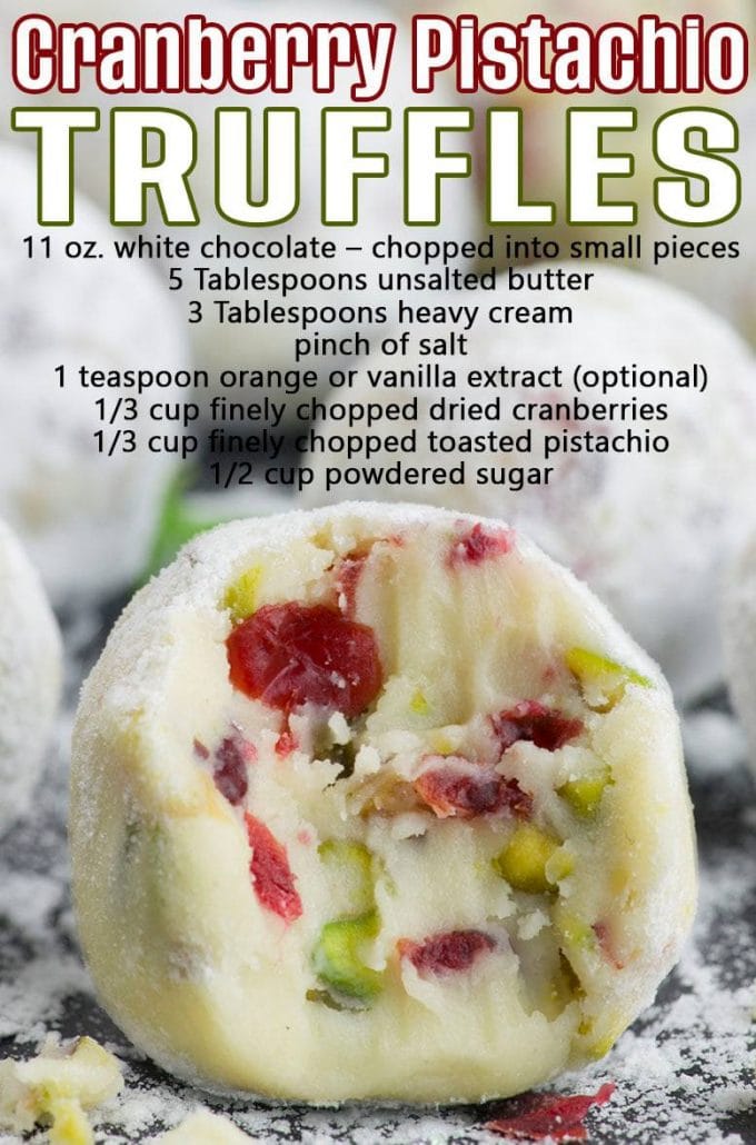 Cranberry Pistachio Truffles - BEST Christmas Desserts