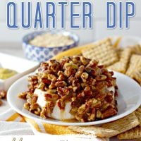 French quarter cheese spread with glazed pecans on top.