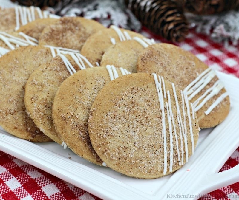 Maple Chai Sugar Cookies on a white serving platter.
