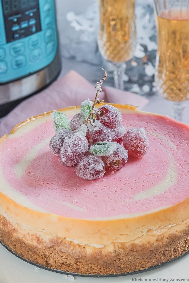 The whole Pink Champagne Cheesecake.