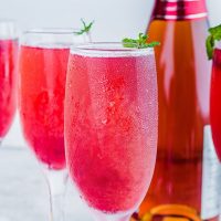 Raspberry Bellini Champagne Cocktail