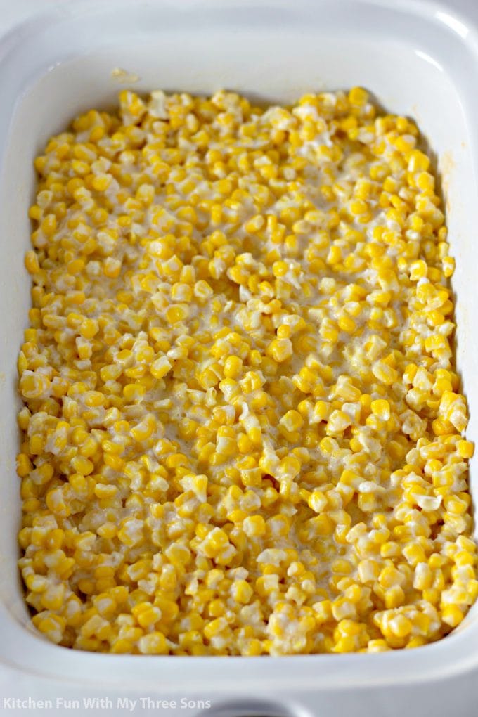 hot creamed corn in a slow cooker