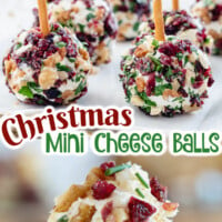 Christmas Mini Cheese Ball Bites pin