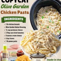 Slow Cooker Olive Garden Chicken Pasta pin