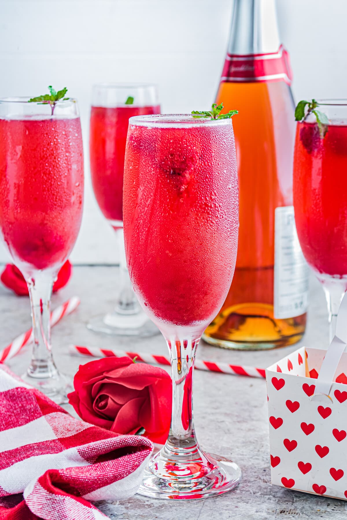 Raspberry Bellini with Champagne