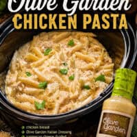 Olive Garden Chicken Pasta made in the Slow Cooker pin