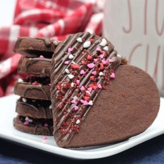 Valentine Chocolate Shortbread Cookies