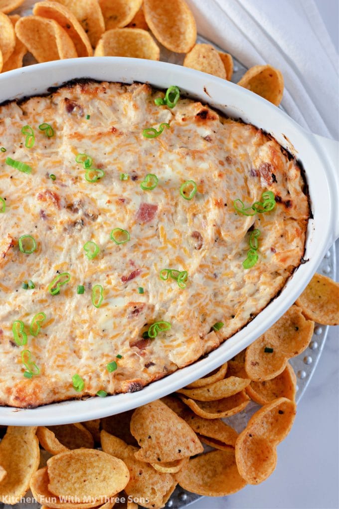 freshly baked dip with Fritos