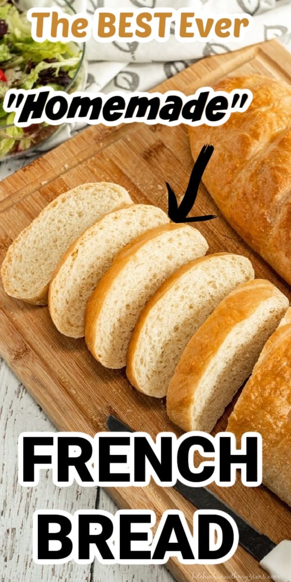 homemade French bread Recipe pinterest image
