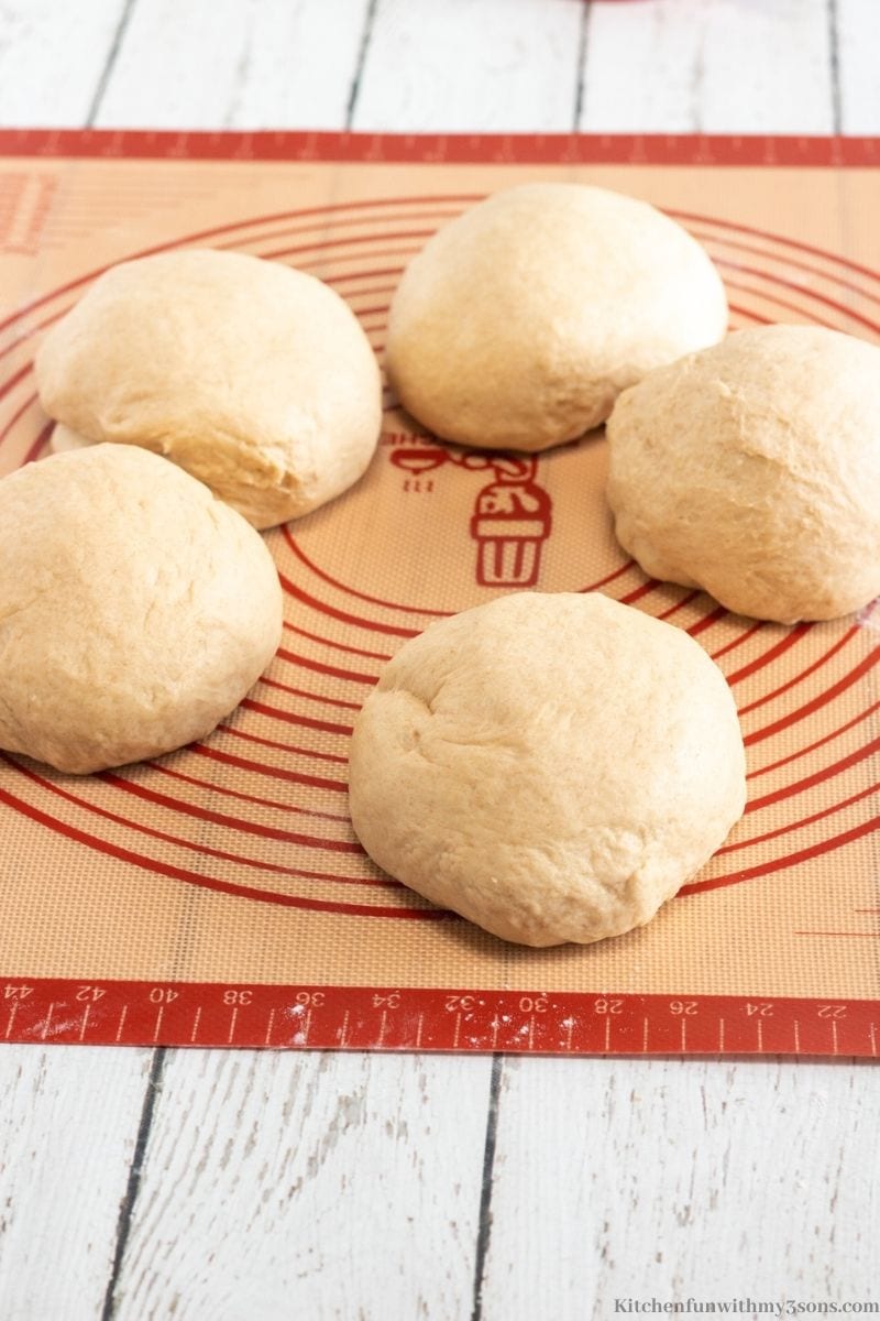 The dough separated into 5 mounds.