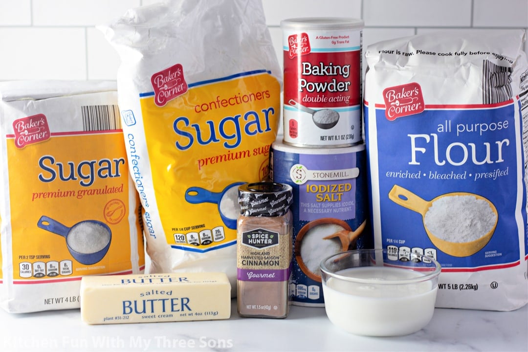 ingredients to make Microwave Cinnamon Roll