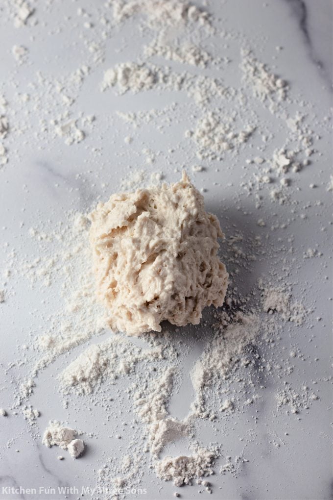 dough on a floured counter