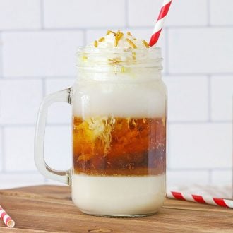 A Root Beer Float Cocktail is a fun twist on a classic treat. This drink has the cool and creamy taste of a root beer float with a kick of vodka and splash of rum. 