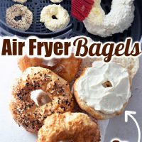 Air fryer bagels pinterest image.
