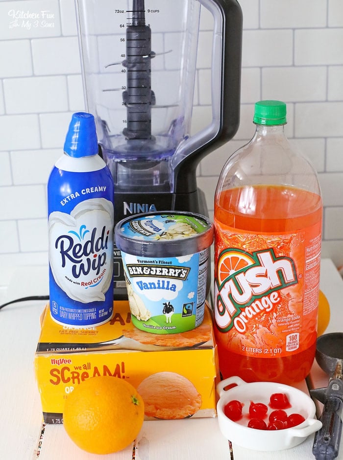Ingredients for an Orange Creamsicle Shake
