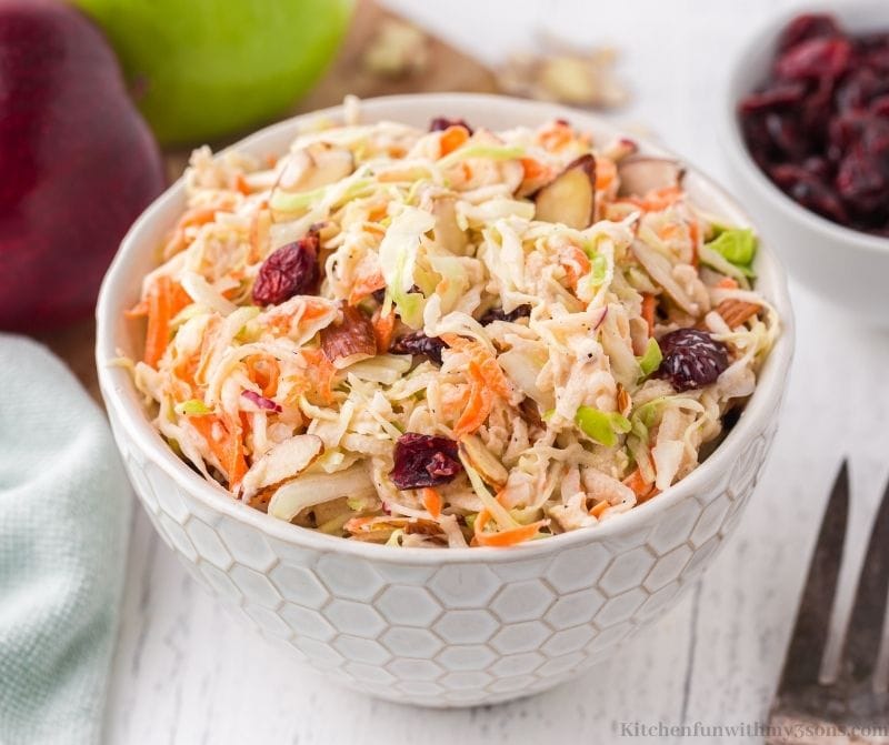 The Apple Slaw with extra apples and cranberries on the side.