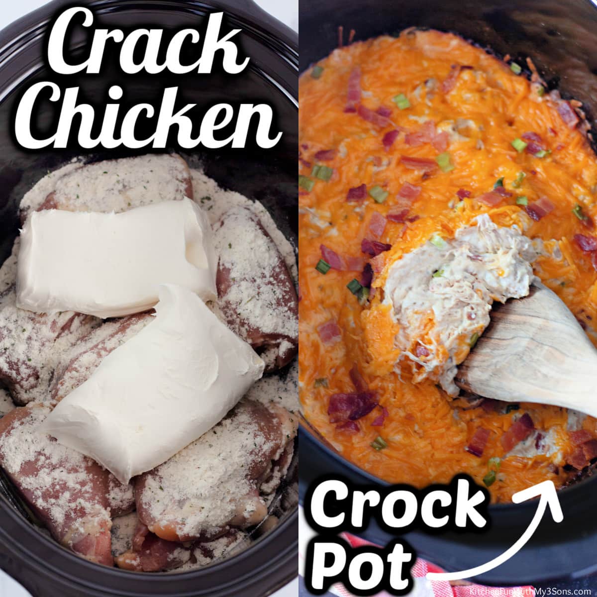 Crockpot Crack Chicken with Bacon Kitchen Fun With My 3 Sons