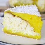 Lemon Bar cheesecake on a plate