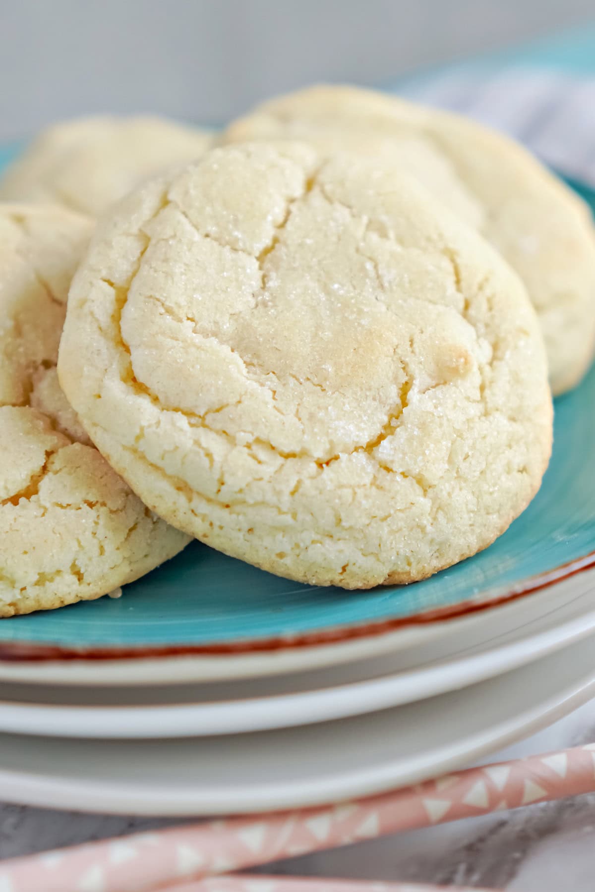 soft sugar cookies on a plate
