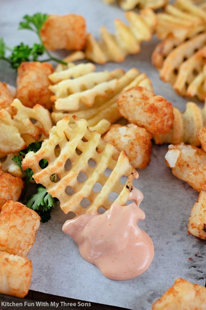 waffle fry with fry sauce.