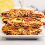 A stack of Homemade Crunchwrap Supremes.