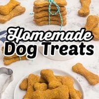 Bone-shaped homemade dog treats.