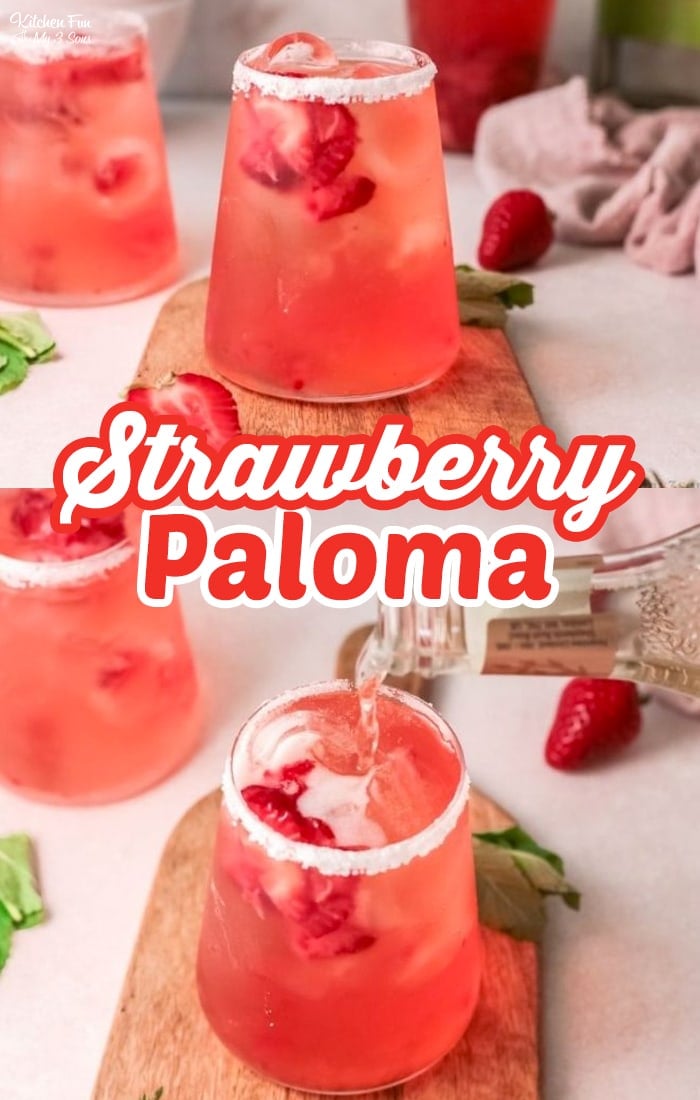 A Strawberry Paloma Cocktail recipe is a quick drink with ginger beer, fruit juice and tequila. So refreshing and tasty. #Recipes #Drinks #Cocktails