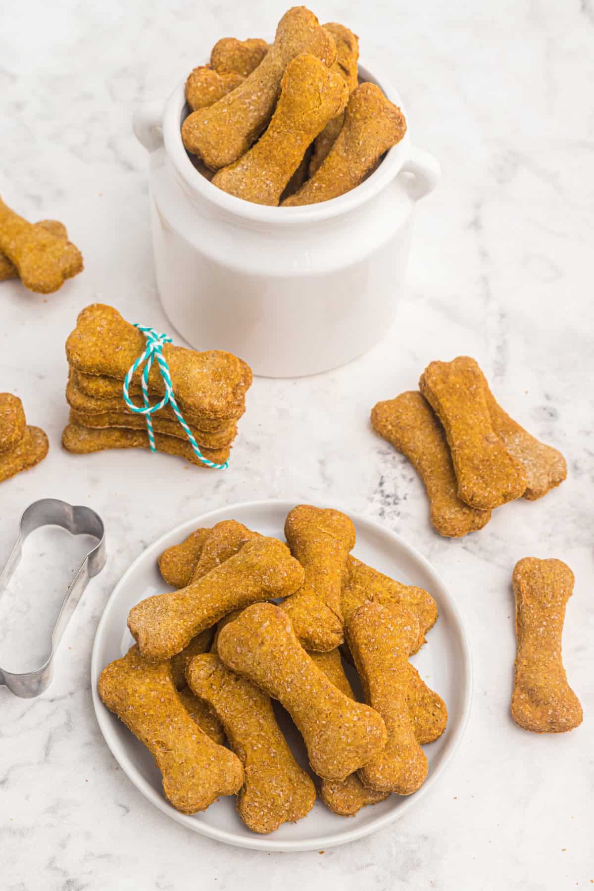 Homemade Dog Treats in bone shapes.