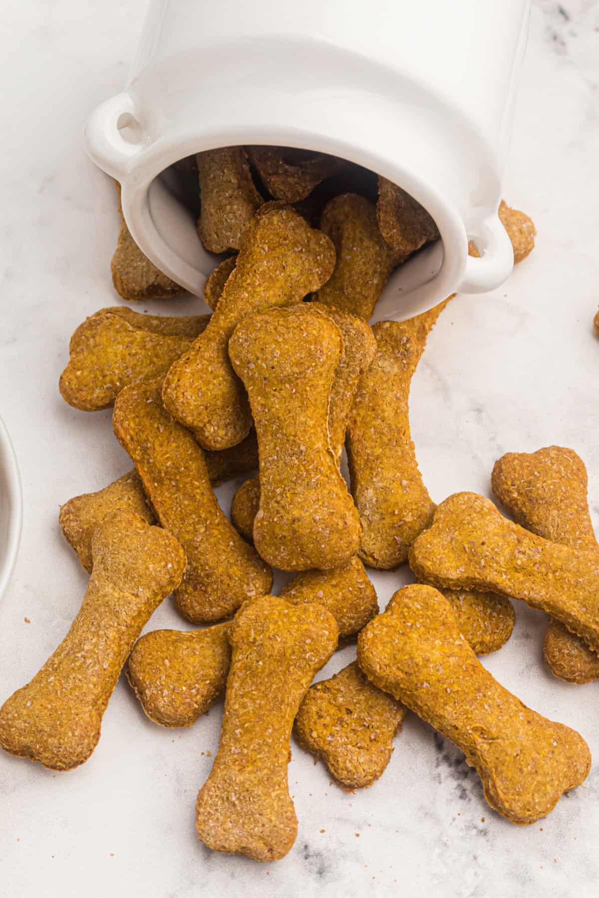 These easy Homemade Dog Treats are made with pumpkin, peanut butter, whole wheat flour, eggs, and a little cinnamon. Homemade Dog Treats in a jar