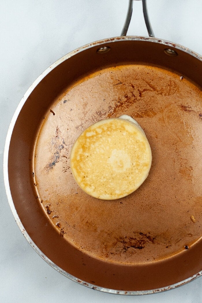 mini pancake in a pan
