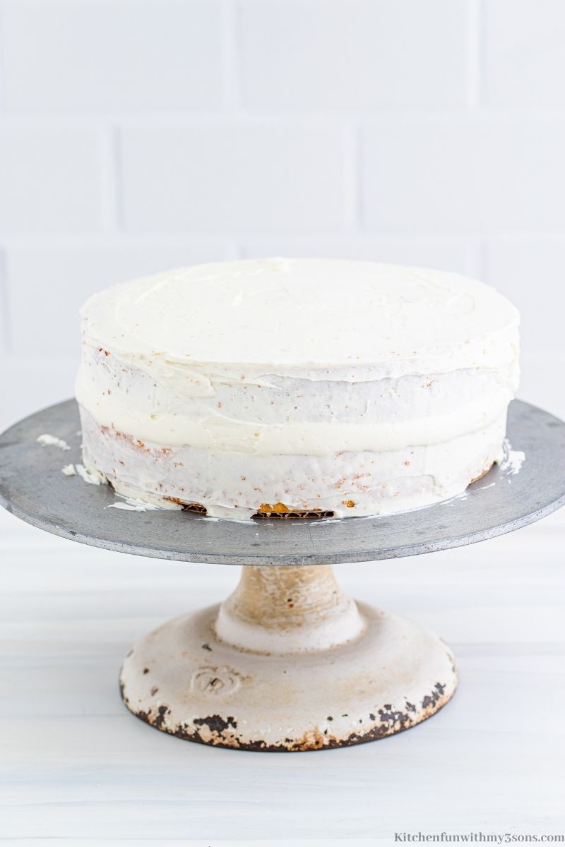 Lightly frosted lemon layer cake
