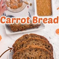 Carrot bread with fresh carrots and walnuts.
