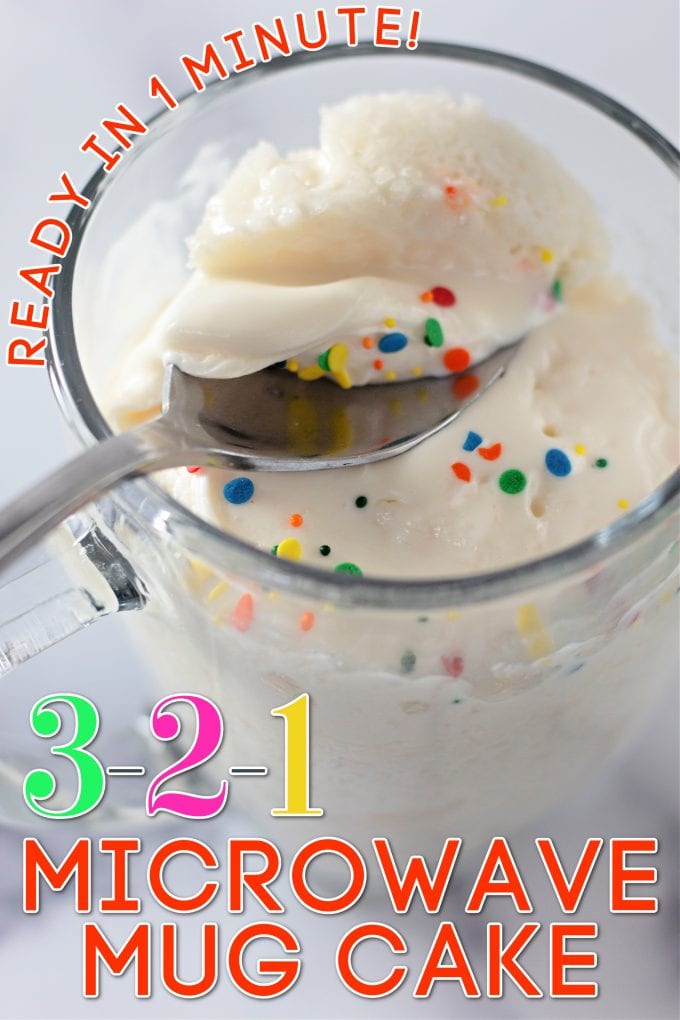 3-2-1 Microwave Mug Cake on Pinterest.
