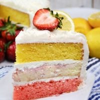 Strawberry Lemon Cheesecake Cake