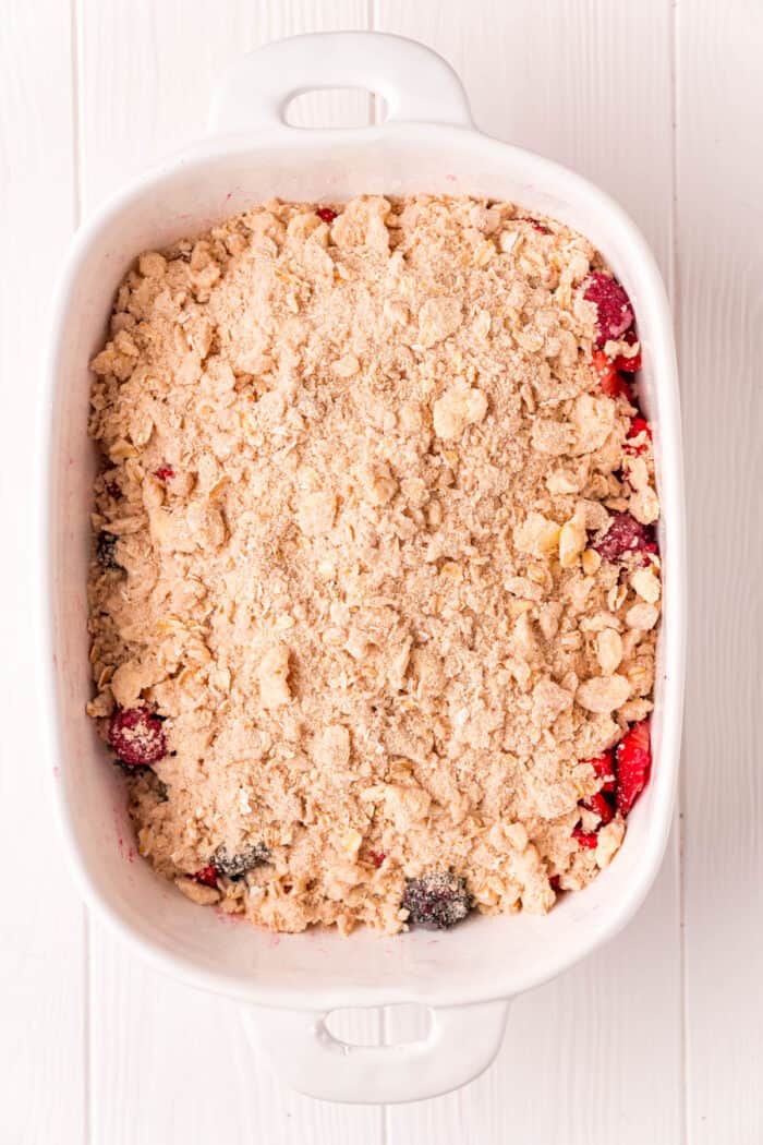 crisp topping added to the berries before baking