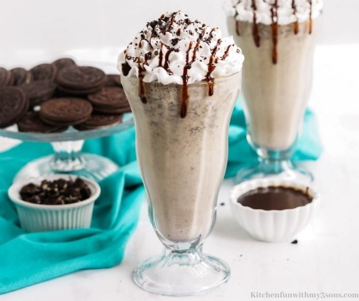 The milkshakes with crushed Oreos on the side.